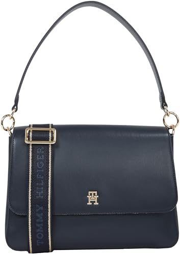 tommy hilfiger damen tasche henkeltasche th joy shoulder bag blau