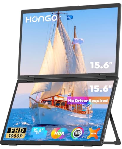 hongo tragbarer monitor 15,6 zoll 1080p fhd usb c 360 faltbar mit lautsprechern