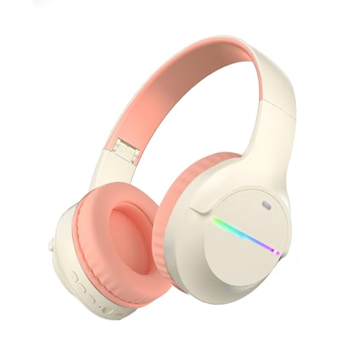 fragolucyou kabellose bluetooth-kopfhörer mit bunten lichtern, faltbar, bluetooth 5.3, 10 m reichweite