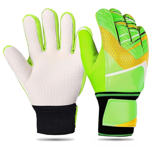 tormann handschuhe kinder torwarthandschuhe größe 6 mit fingerschutz grün rutschfest
