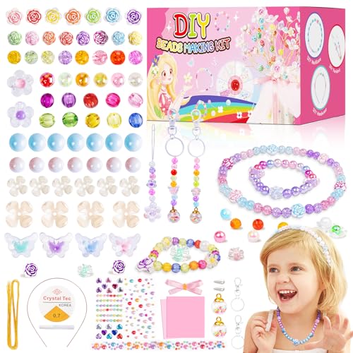 fuonceDE perlen zum auffädeln für kinder, schmuckset, diy armbänder und halsketten