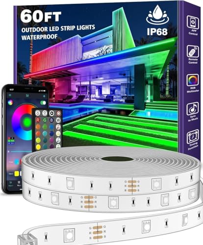 ailbton led außenstreifen wasserdicht 18m rgb app-steuerung musik-synchronisation für balkon terrasse garten pool