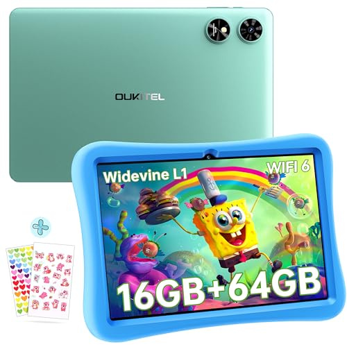 oukitel ot6 kinder tablet 10 zoll, 16gb ram, 64gb rom, android 13, grün