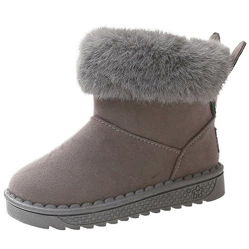 fudaolee kinder winterstiefel mädchen gefütterte schneestiefel grau 24 eu