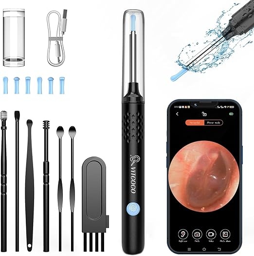 ohrenschmalz entferner, vitcoco otoskop 1080p, wasserdicht ohrreiniger für smartphones