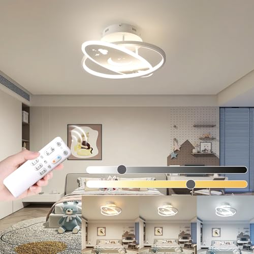 ylfxl led deckenlampe dimmbar 40w kinderzimmer lampe 3000k-6000k mit fernbedienung 40cm