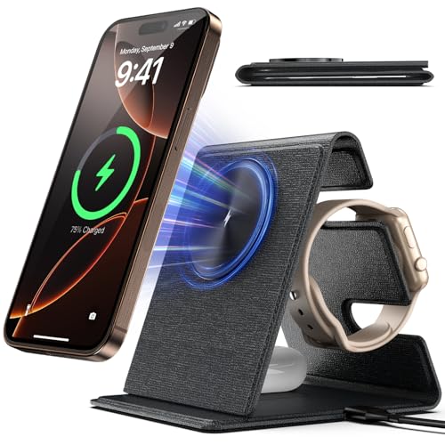 mag-safe ladegerät für iPhone 16 15 pro max, 3 in 1 faltbare ladestation für apple watch und airpods