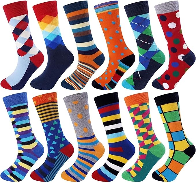 Produktbild: jeasona herrensocken 12 paar baumwolle bunt anzug socken 39-42