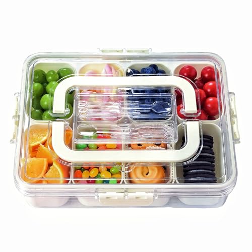 shuchnoye snack box mit fächern, transportable snackplatte mit deckel