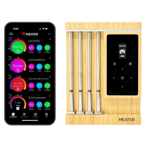 meater pro xl fleischthermometer set 4 stück mit wlan station und app