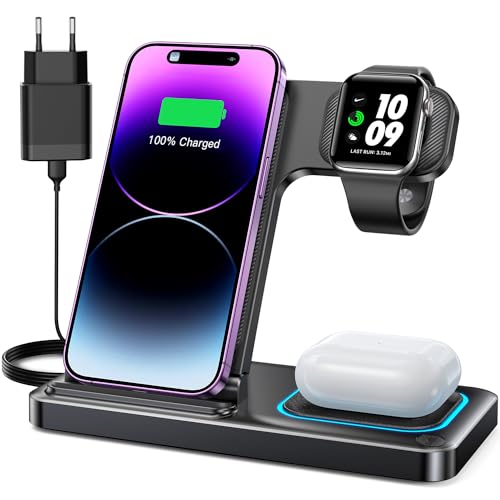 3 in 1 ladestation für apple watch, iphone, ipod - dumterr faltbar