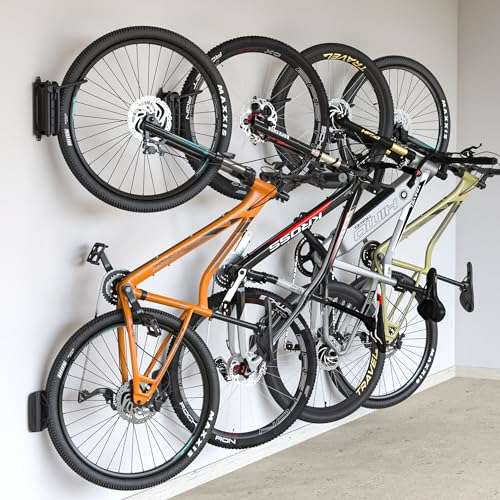 monTEK fahrrad wandhalterung, drehbarer fahrradständer für garage, platzsparend