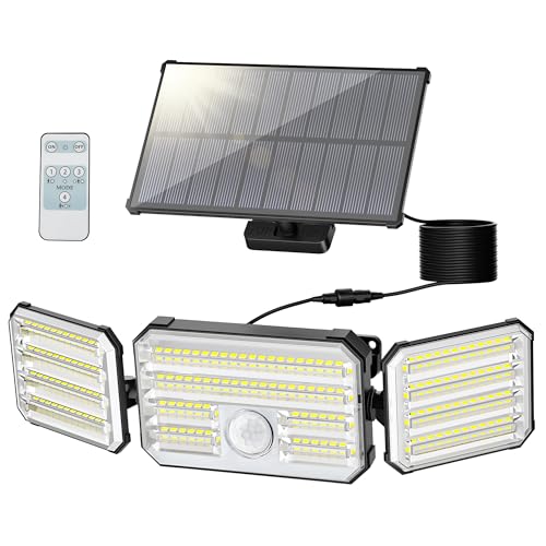 solarlampen für außen mit bewegungsmelder, 160 led solarleuchten, ip67 wasserdicht, 1 stück