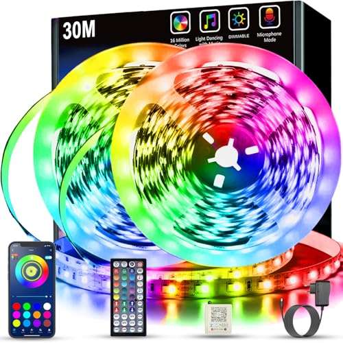 keepsmile rgb led strip, bluetooth app kontrolle, dimmbar, musik synchron, für gaming dekoration