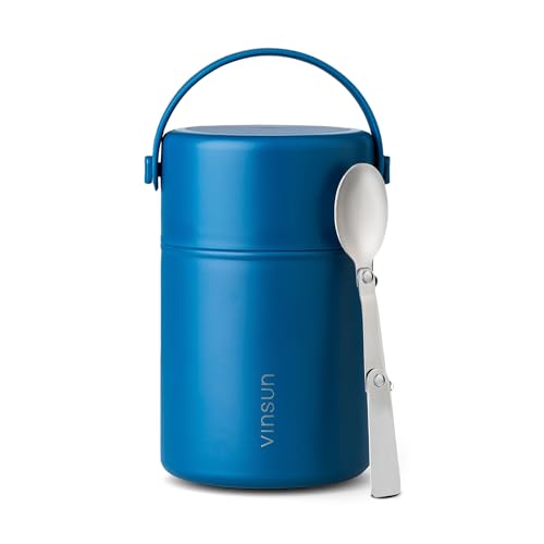 VINSUN Thermobehälter 800ml Edelstahl auslaufsicher doppelwandig für Essen