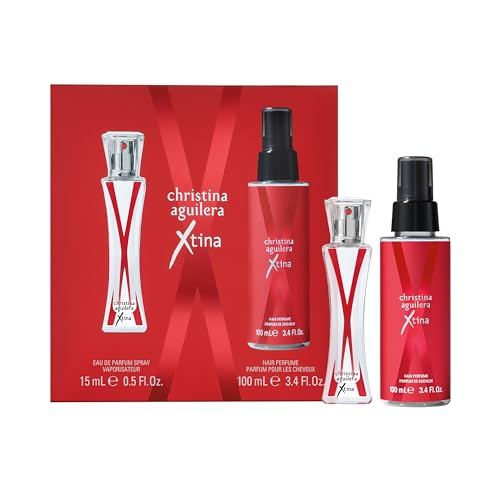 christina aguilera xtina eau de parfum spray 15ml + haarparfüm 100ml geschenkset blumig