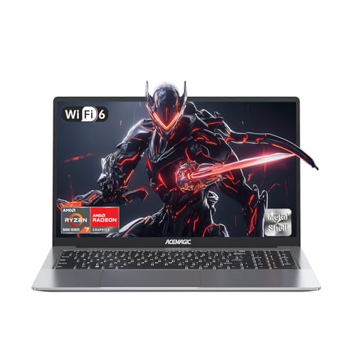 acemagic gaming laptop, amd ryzen 7 5825u, 16,1 zoll fhd, 16gb ram, 512gb ssd, wifi 6, grau