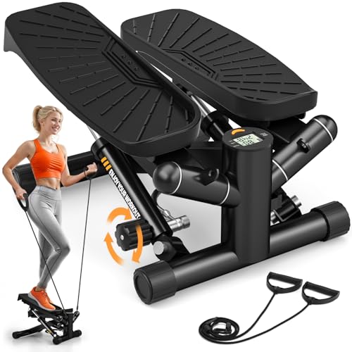 vannect stepper 2-in-1 mit power ropes, leiser hometrainer für fitness zu hause