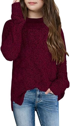 tankaneo mädchen pullover fleece warm rundhalsausschnitt chunky herbst winter