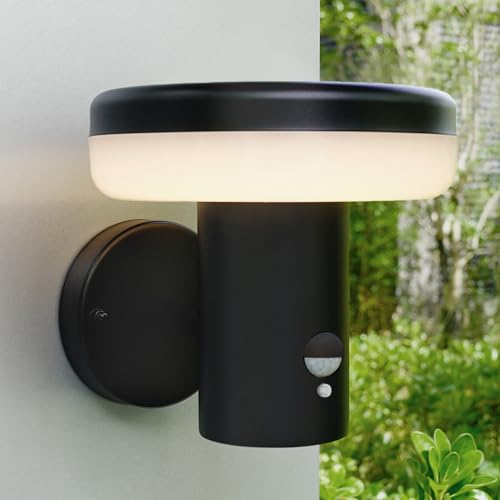 nbhanyuan außenlampe mit bewegungsmelder, 4 beleuchtungsmodi, ip44 wasserdicht, schwarz