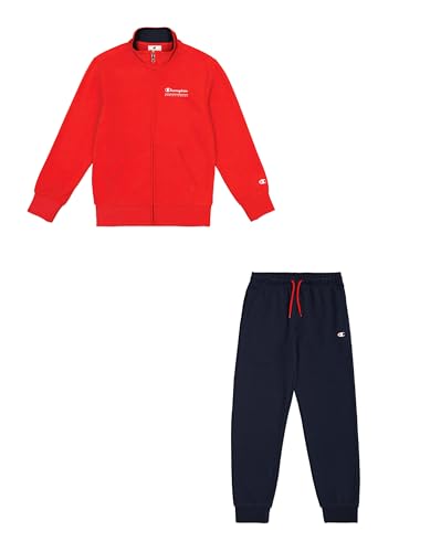 champion trainingsanzug für jungen, full zip sweatsuit, rot, 146