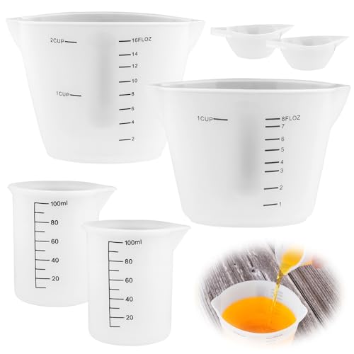 messbecher silikon 6 stück 250ml 500ml 100ml 10ml für epoxidharz diy basteln küche labor