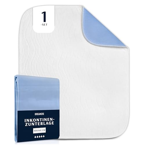 inkontinenzunterlage waschbar 90 x 160 cm - dreamzie matratzenschoner saugfähig, wasserdicht