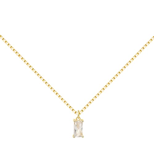 Produktbild: INSPUTOL 18 karat vergoldete halskette, goldhalskette mit geburtsstein für frauen, geschenk