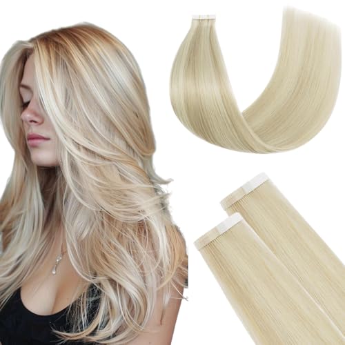 tape extensions echthaar fuotonbuty balayage goldblond 20 stück 40g 35cm