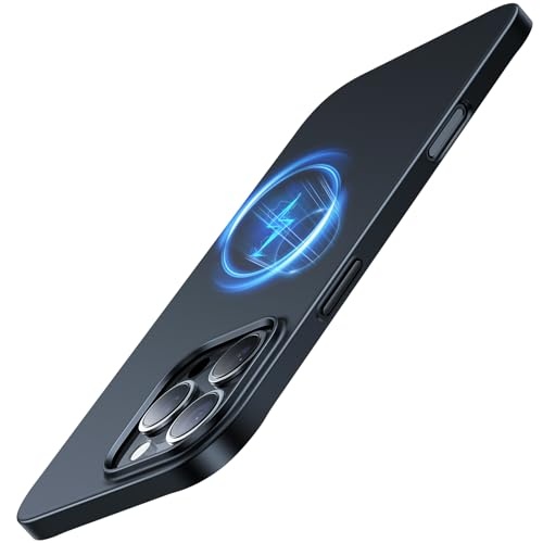 Produktbild: torras ultradünnes iphone 16 pro hülle magSafe, stoßfest, kratzfest, schwarz