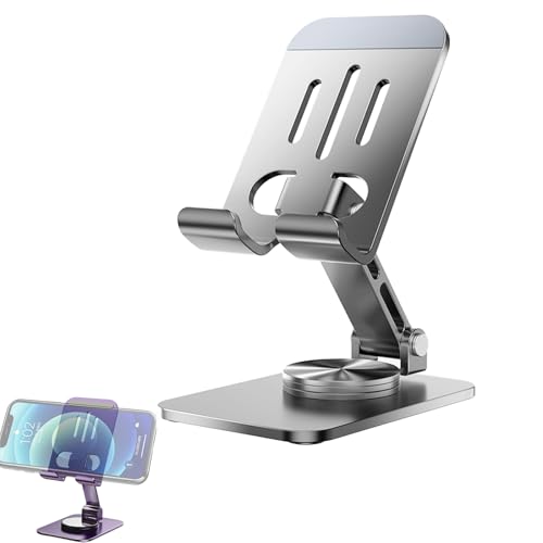 ehioG universal handyhalterung, verstellbare tablet ständer 360 drehbar, faltbar weiß