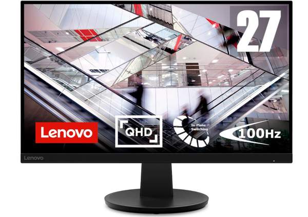 lenovo n27q 27 zoll qhd monitor 100hz 4ms für 130,99 euro statt 143 euro