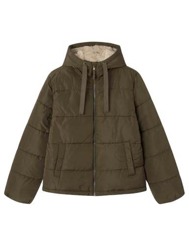 springfield damen jeansjacke flaschengrün, kapuze und taschen, größe s