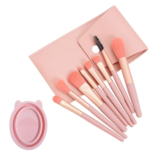 make-up-pinsel-set 8 pinceaux mit aufbewahrungstasche und waschschüssel