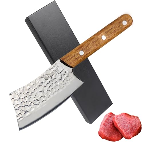 Produktbild: kitory mini hackmesser 10cm steakmesser kleines hackbeil küchenmesser mit langem griff
