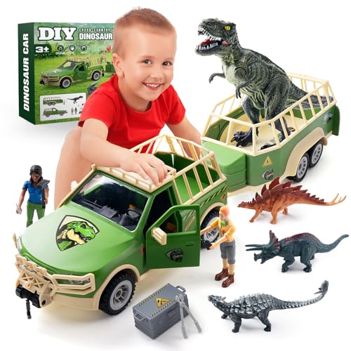 dinosaurier spielzeug set von coroiesty, tyrannosaurus rex, 4 dino figuren, 3-5 jahre