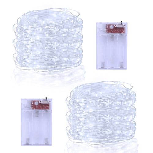 echosari lichterkette 5m 50 led batteriebetrieben 2 stück für garten hochzeit party deko weiß