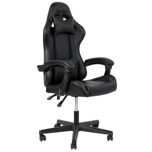be mix bürostuhl gamer ergonomisch schwarz 62 x 117 x 52 cm sitzhöhe 43 cm