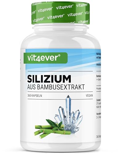 silizium kapseln 365 stück 500 mg organisches silicium aus bambusextrakt vegan