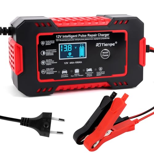 6A Autobatterie ladegerät 12V smart vollautomatisch mit Temperaturkompensation, für KFZ LKW Motorrad Boot