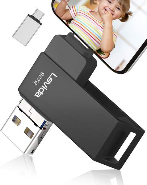 usb stick 256gb levida speicherstick usb 3.0 für ios android laptop pc schwarz