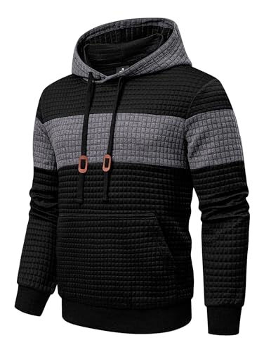 jmierr herren kapuzenpullover hoodie langarm sweatshirt casual mit taschen farbblock