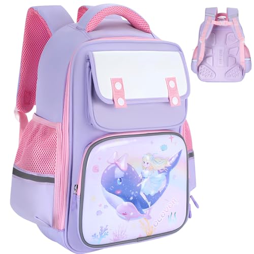 lytech schulrucksack 35l mädchen rucksack wasserdicht backpack für 1-6 klasse lila