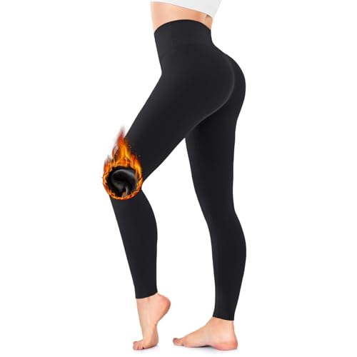 fuelmefoot thermoleggings damen fleece gefüttert high waist blickdicht winter lang