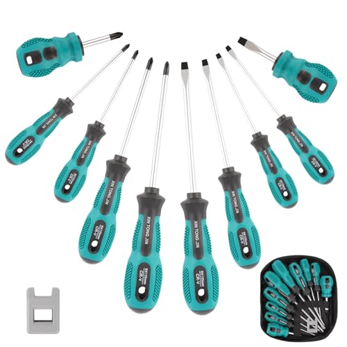 tnomsno schraubendreher set 10-teilig, magnetisch, kreuzschlitz und flachkopf, für elektronik und haushalt