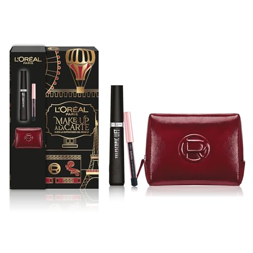 L'Oral Paris Make-up-Tasche mit Mascara, Teleskop-Lift & Kosmetikkoffer Bordeauxrot