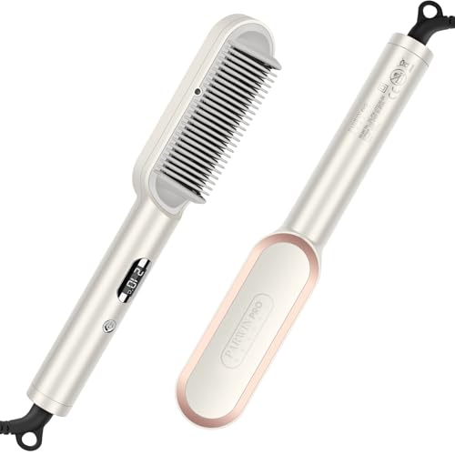 ionen glättbürste PARWIN PRO BEAUTY mit led-anzeige, 4 temperatureinstellungen, champagner silber