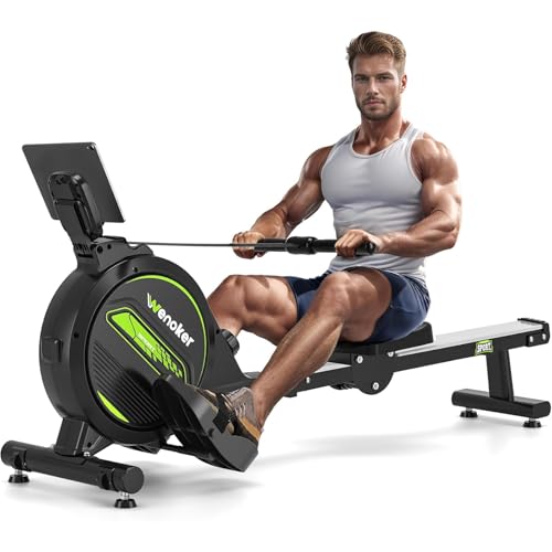 wenoker faltbares magnetisches rudergerät für zuhause, 160 kg tragkraft, leise, mit tablet-halterung