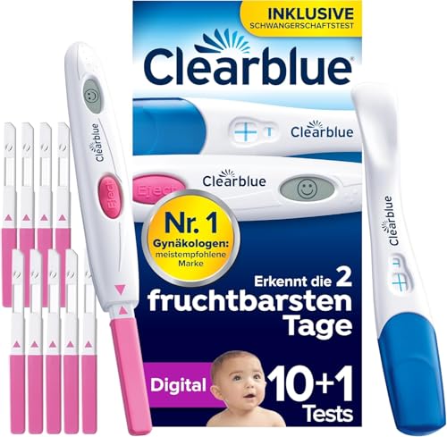 clearblue ovulationstest digital und schwangerschaftstest, 10 + 1 mit zyklus-tracker-app