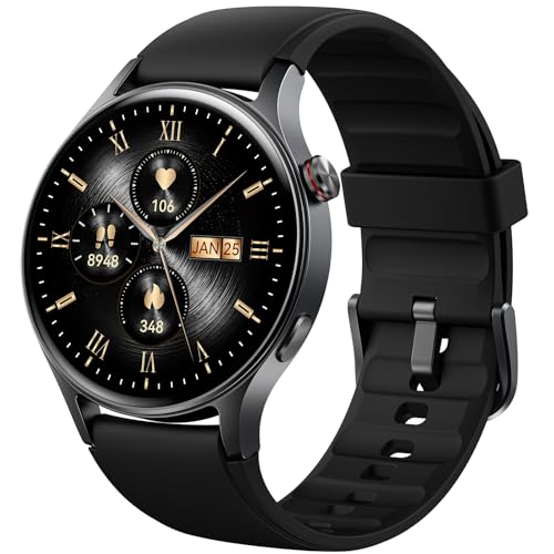 smartwatch mit telefonfunktion, 1.32" amoled display, 110+ sportmodi, pulsuhren, schlafmonitor, ip68, kompatibel mit ios android